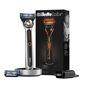 Gillette Heated Razor for Men, Starter Shave Kit by GilletteLabs, 1 Handle, 2 Razor Blade Refills, 1 Charging Dock