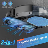 Robot Vacuum and Mop Combo, WiFi/App/Alexa, Robotic Vacuum Cleaner with Schedule, 2 in 1 Mopping Robot Vacuum with Watertank and Dustbin, Self-Charging, Slim, Ideal for Hard Floor, Pet Hair, Carpet