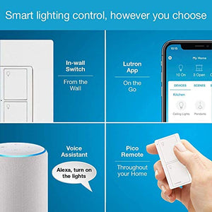 Lutron P-PKG1WS-WH Caseta Smart Switch Kit with Remote - White