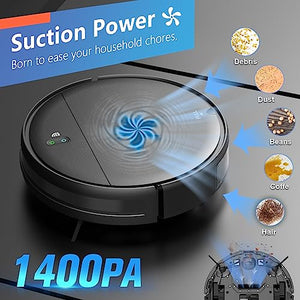 Robot Vacuum and Mop Combo, WiFi/App/Alexa, Robotic Vacuum Cleaner with Schedule, 2 in 1 Mopping Robot Vacuum with Watertank and Dustbin, Self-Charging, Slim, Ideal for Hard Floor, Pet Hair, Carpet