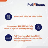 PoE Texas PoE+ Power & Data Adapter for USB-C Device POS, Digital Signage & More