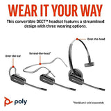 Poly CS540 Wireless DECT Headset with HL10 Lifter (Plantronics) - Single Ear (Mono) Convertible (3 wearing styles) - Connects to Desk Phone - Noise Canceling Microphone - Amazon Exclusive