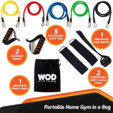 WODFitters Resistance Bands with Handle - 11 Pcs Portable Home Gym in a Bag