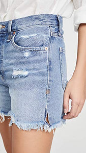 Free People Women's Makai Cutoff Jean Shorts, Twist and Shout, Blue, 25
