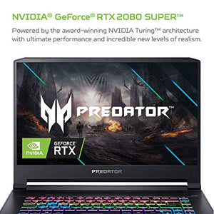 Acer Predator Triton 500 PT515-52-77P9 Gaming Laptop, Intel Core i7-10750H, NVIDIA GeForce RTX 2080 Super, 15.6" FHD NVIDIA G-SYNC Display, 300Hz, 32GB Dual-Channel DDR4, 1TB NVMe SSD, RGB Backlit KB