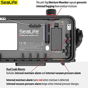 SeaLife Underwater Smartphone Scuba Case – Dive to 130’, Waterproof Photography, Access Camera Controls, Leak Alarms, Fits Most Phones (Without Light)