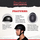 Daytona Helmets Half Skull Cap Motorcycle Helmet – DOT Approved [XL] [W/ Visor]