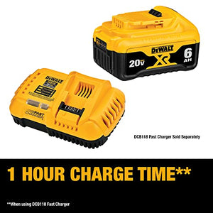 DEWALT 20V MAX Battery, 6 Ah, 2-Pack, Fully Charged in Under 90 Mins (DCB206-2)