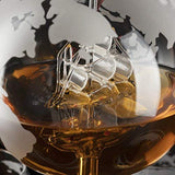 Whiskey Decanter Globe with 2 Whiskey Glasses and Stones - for Liquor Scotch