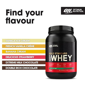 Optimum Nutrition Gold Standard 100% Whey Protein Powder, Chocolate Mint, 2 lb