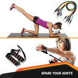 WODFitters Resistance Bands with Handle - 11 Pcs Portable Home Gym in a Bag