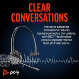 Poly CS540 Wireless DECT Headset with HL10 Lifter (Plantronics) - Single Ear (Mono) Convertible (3 wearing styles) - Connects to Desk Phone - Noise Canceling Microphone - Amazon Exclusive