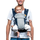 Beco Gemini Baby Carrier Newborn to Toddler - Front, Back and Hip Seat Carrier, Baby Carrier Backpack & Baby Front Carrier with Adjustable Seat, Ergonomic Baby Holder Carrier 7-35lbs (Cool Navy)