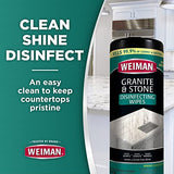 Weiman Granite Disinfectant Wipes - 30 Wipes - 2 Pack - Disinfect Clean and Shine Sealed Granite Marble Quartz Slate Limestone Soapstone Tile Countertops - Packaging May Vary