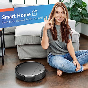 Robot Vacuum and Mop Combo, WiFi/App/Alexa, Robotic Vacuum Cleaner with Schedule, 2 in 1 Mopping Robot Vacuum with Watertank and Dustbin, Self-Charging, Slim, Ideal for Hard Floor, Pet Hair, Carpet