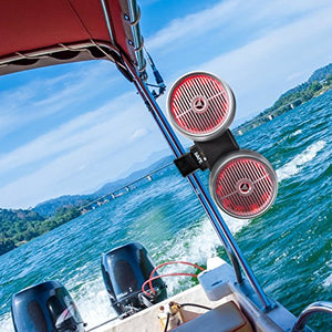 PYLE Waterproof Marine Wakeboard Tower Speakers - 6.5” Dual Subwoofer Speaker Set