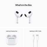 ULN - Apple AirPods (3rd Generation) Wireless Ear Buds, Bluetooth Headphones, Personalized Spatial Audio, Sweat and Water Resistant, Lightning Charging Case Included, Up to 30 Hours of Battery Life