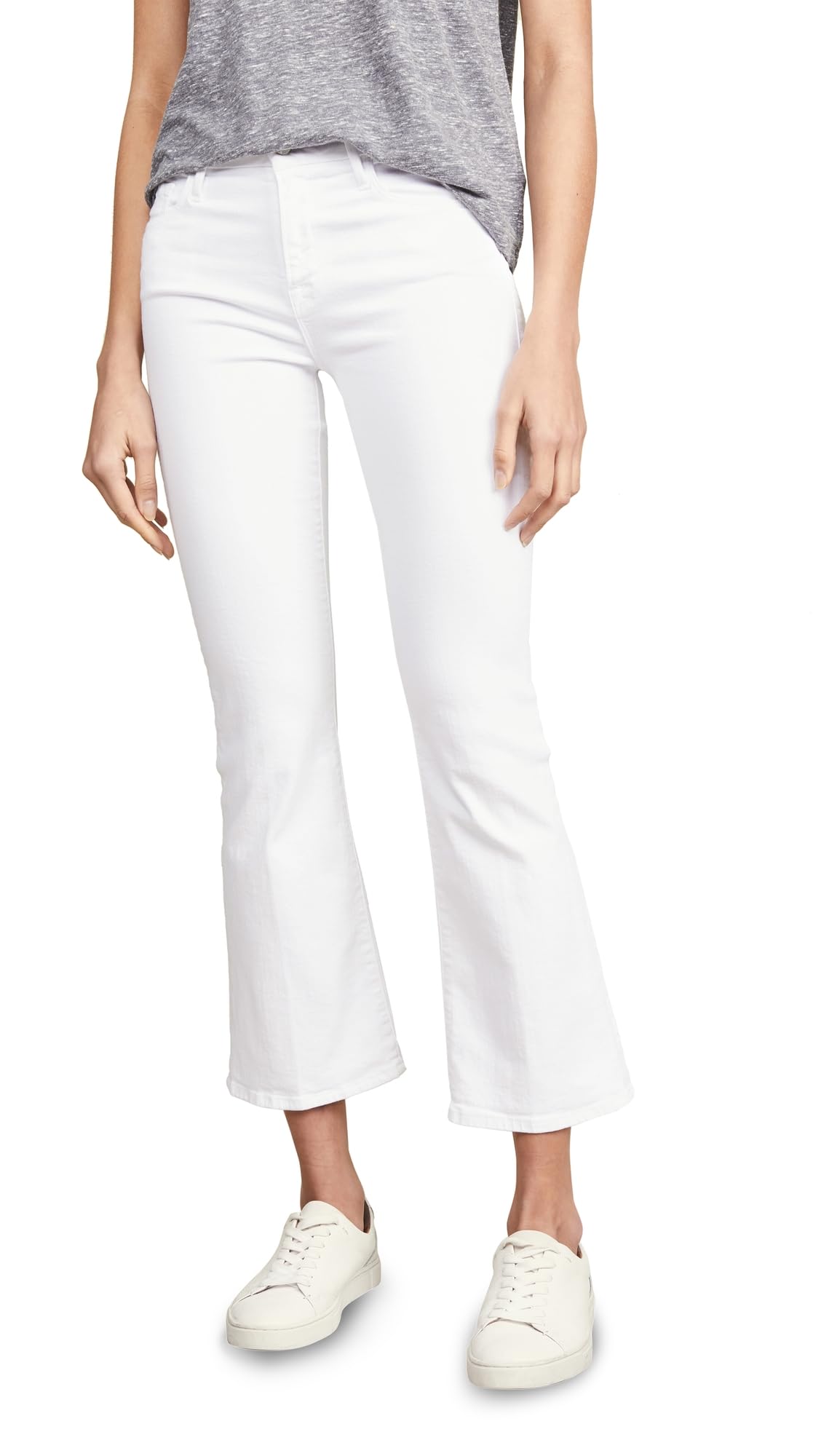 FRAME Women's Le Crop Mini Boot Cut Jeans, Blanc, White, 28