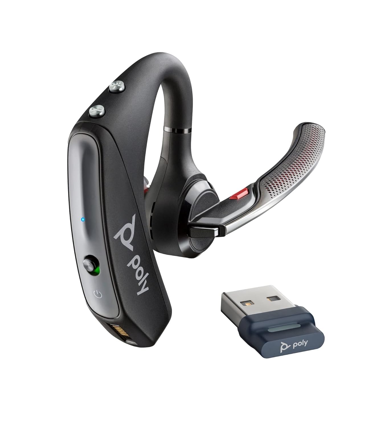 Plantronics by Poly Voyager 5200 UC Wireless Headset & Charging Case - Single-Ear Bluetooth Headset w/Noise-Canceling Mic - Connect Mobile/Mac/PC via Bluetooth - Works w/Teams, Zoom - (206110-102)