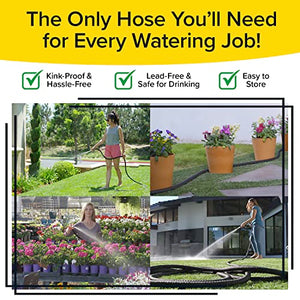 Pocket Hose Silver Bullet 75 ft Turbo Shot Nozzle Multiple Spray Patterns Expandable Garden Hose 3/4 in Solid Aluminum Fittings Lightweight and No-Kink