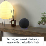 New ECHO (4th Gen) | With premium sound, smart home hub, and Alexa | Charcoal