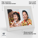 Aura Carver HD Smart Digital Picture Frame 10.1" WiFi Cloud Unlimited Storage Sea Salt