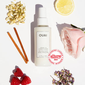 OUAI Leave In Conditioner & Heat Protectant Spray - Prime Hair for Style, Smooth Flyaways, Add Shine and Use as Detangling Spray - No Parabens, Sulfates or Phthalates (4.7 oz)