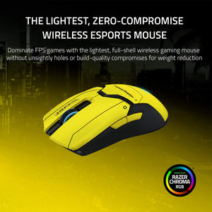 Razer Viper Ultimate Lightweight Wireless Gaming Mouse & RGB Charging Dock: Hyperspeed Wireless Technology - 20K DPI Optical Sensor - 78g Lightweight - Optical Mouse Switch - Cyberpunk 2077 Edition