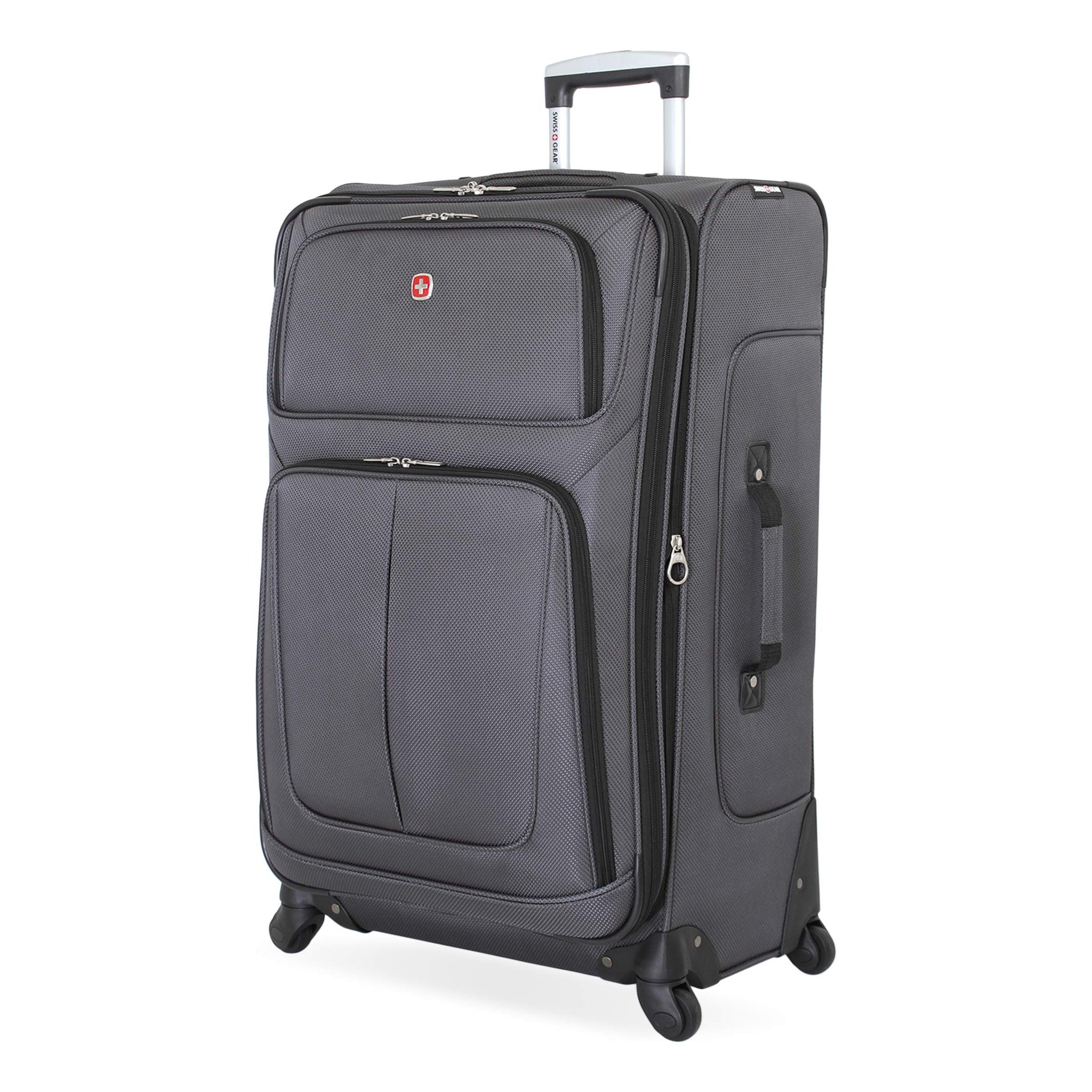 SwissGear Sion Softside Expandable Roller Luggage, Dark Grey, Checked-Large 29-Inch