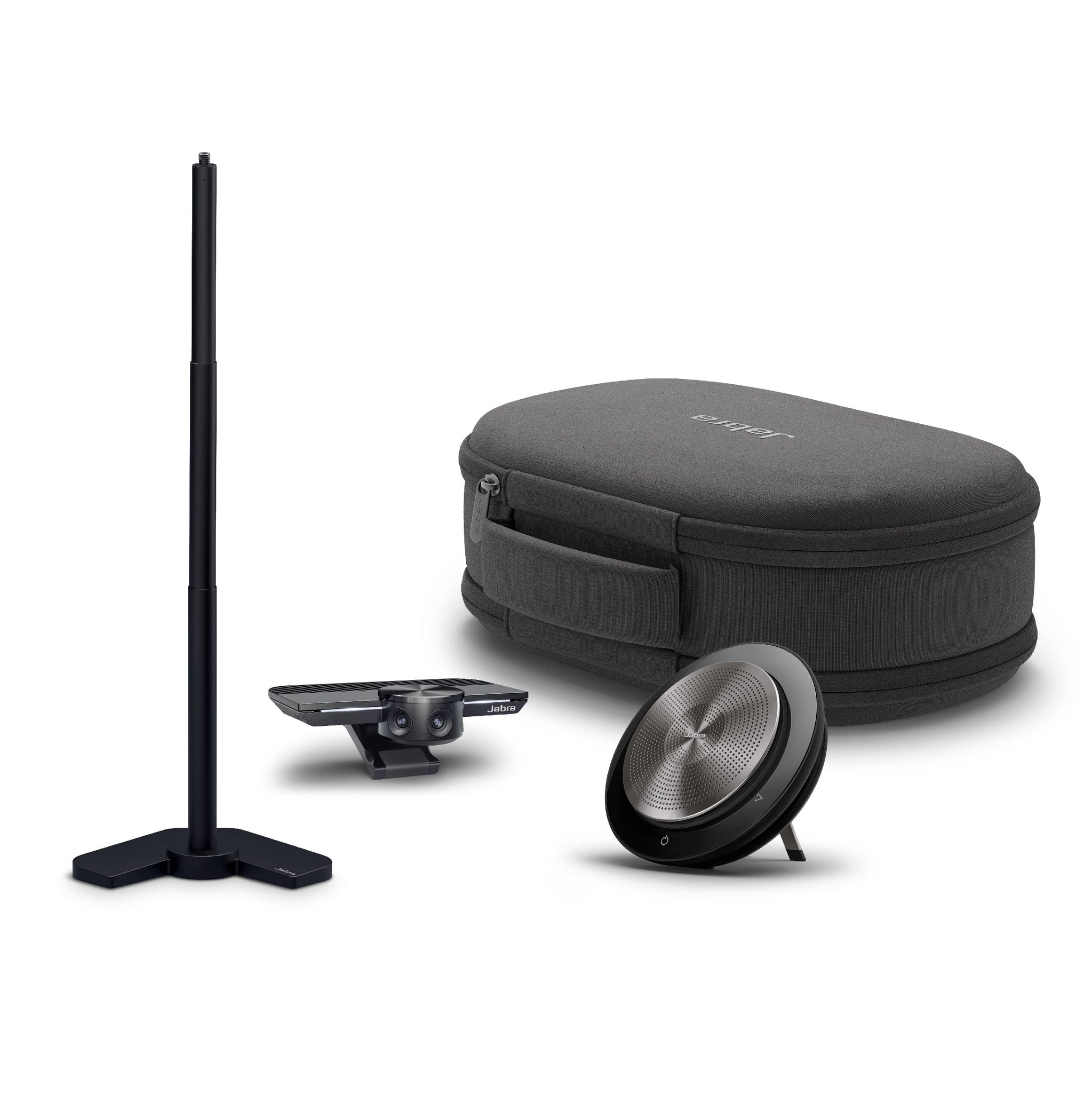 Jabra PanaCast Meet Anywhere+ Video Conference Bundle – Conference Room Camera with 180° Panoramic-4K View Speak 750 Conference Speakerphone, UC Certified, USB Cable, Table Stand, Travel Case