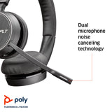 Plantronics - Voyager 4220 UC USB-A (Poly) - Bluetooth Dual-Ear (Stereo) Headset - Connect to PC, Mac, & Desk Phone - Noise Canceling - Works with Teams, Zoom & more